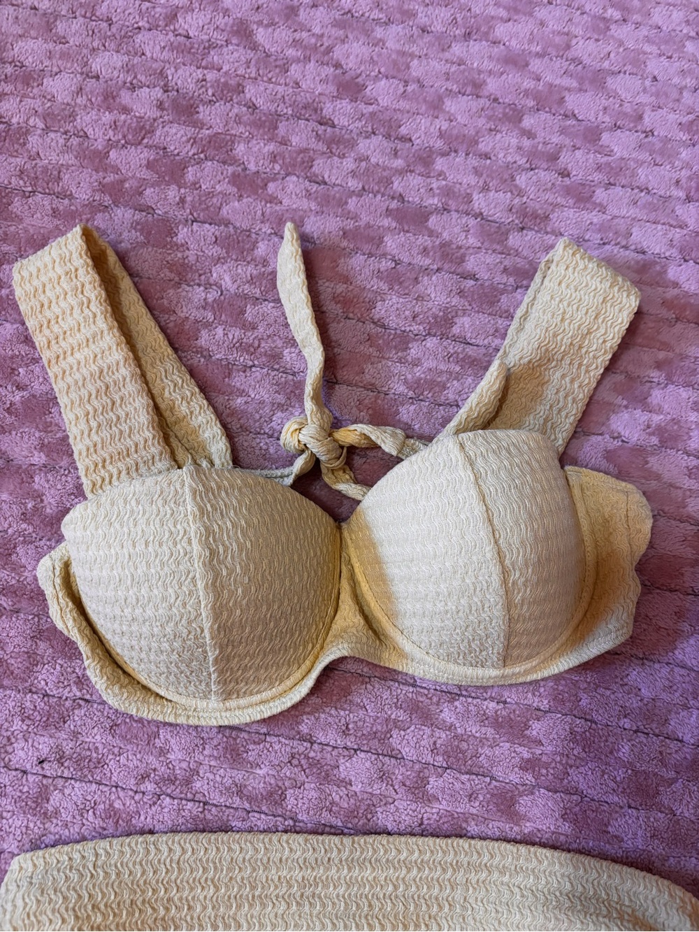 Tie-Back Yellow Terrycloth Bikini